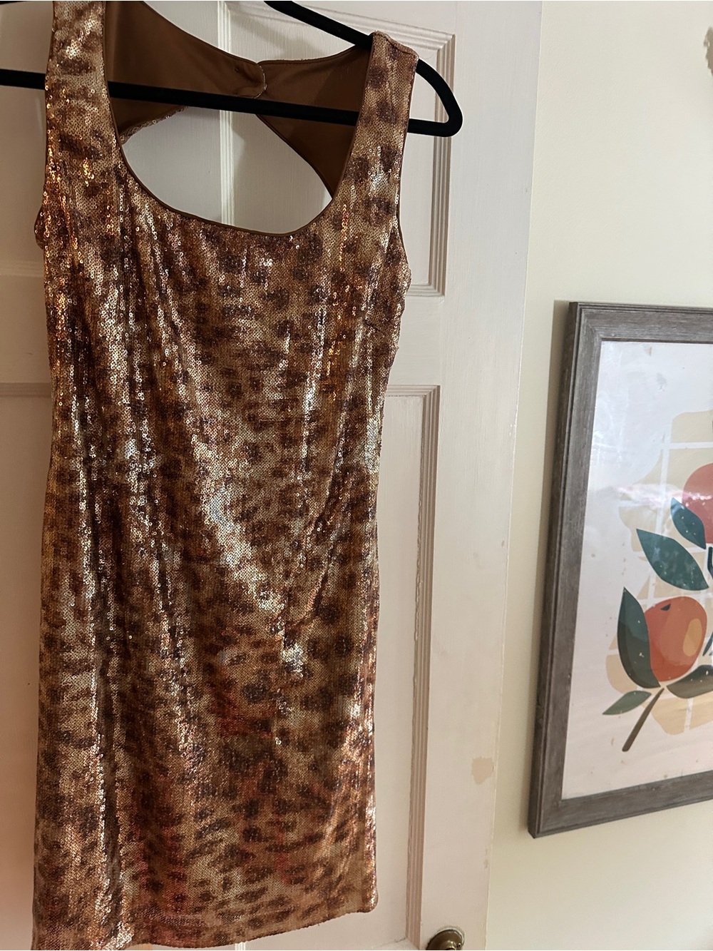 Cache Metallic Brown Sequin Mini Dress size 2